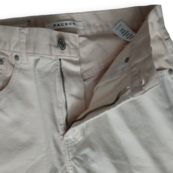 PACSUN VINTAGE LOOSE  WOMEN'S WHITE /TAN PATCH JEANS. SIZE 29 - Picture 11 of 13